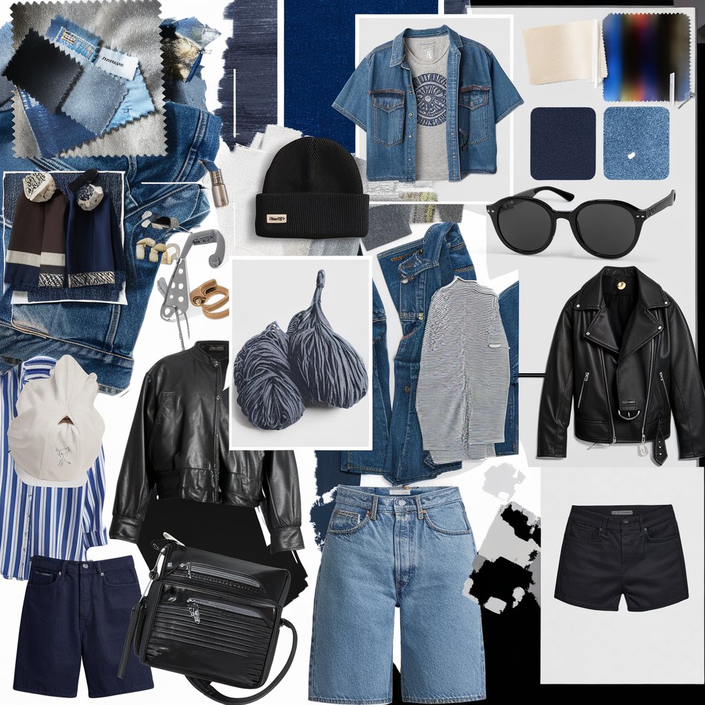 Moodboard de styles de rue illustrant différentes inspirations pour le style personnel, incluant des accessoires, textures et couleurs tendance.