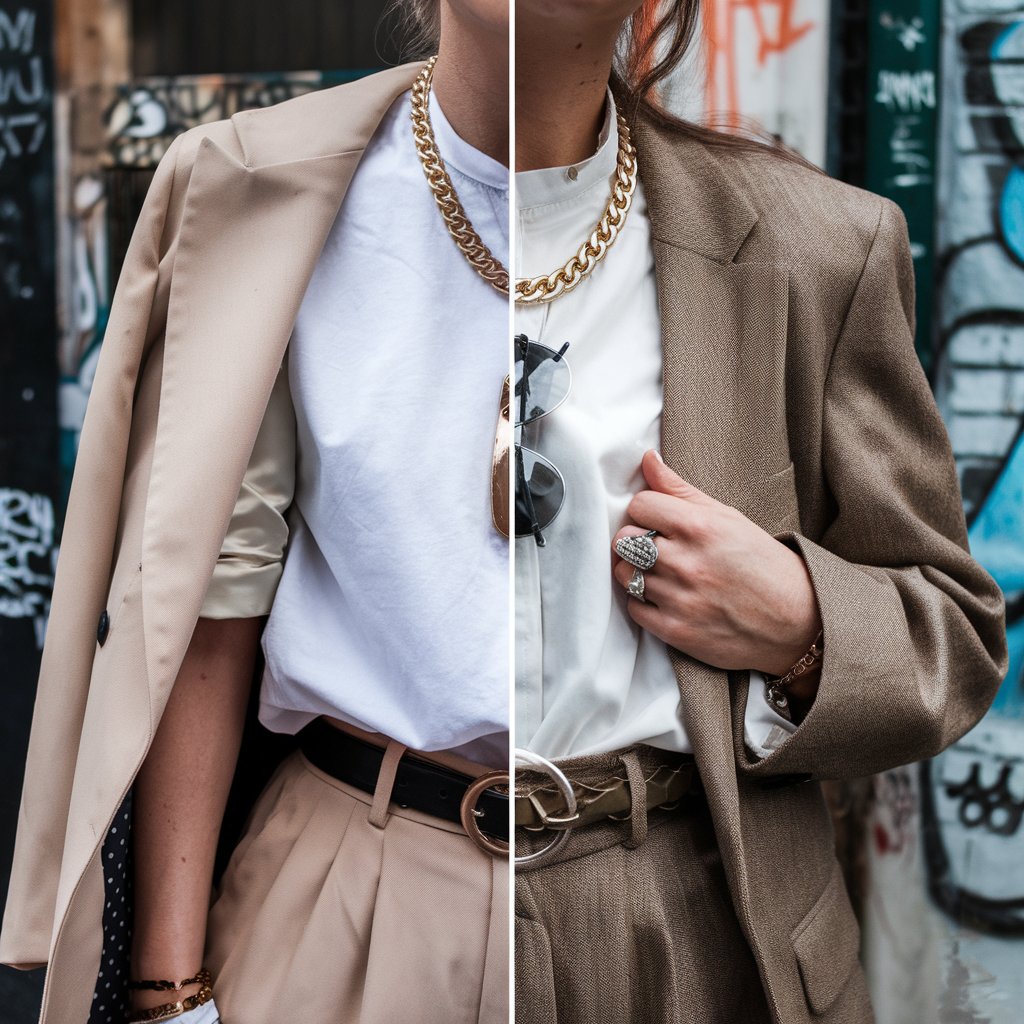 Image avant et après montrant comment un style personnel basique peut être rehaussé par des éléments de mode de rue